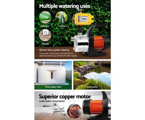 800W High Pressure Garden Water Pump with Auto Controller 3,240L/H 40m Lift - Image 9