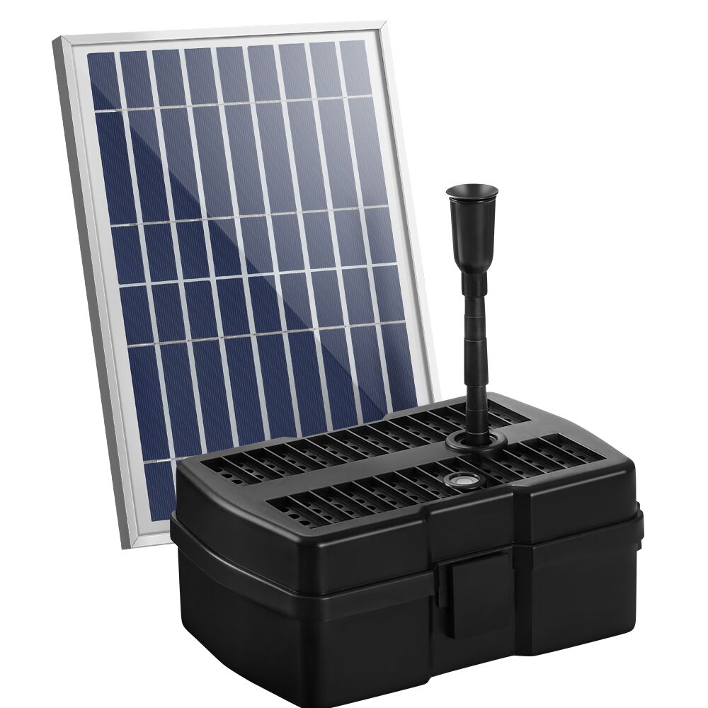 Solar Pond Pump with Eco Filter Box Water Fountain Kit 800L/H 1.5m Lift