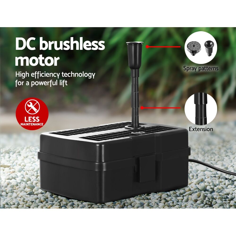 Solar Pond Pump with Eco Filter Box Water Fountain Kit 800L/H 1.5m Lift - Image 7