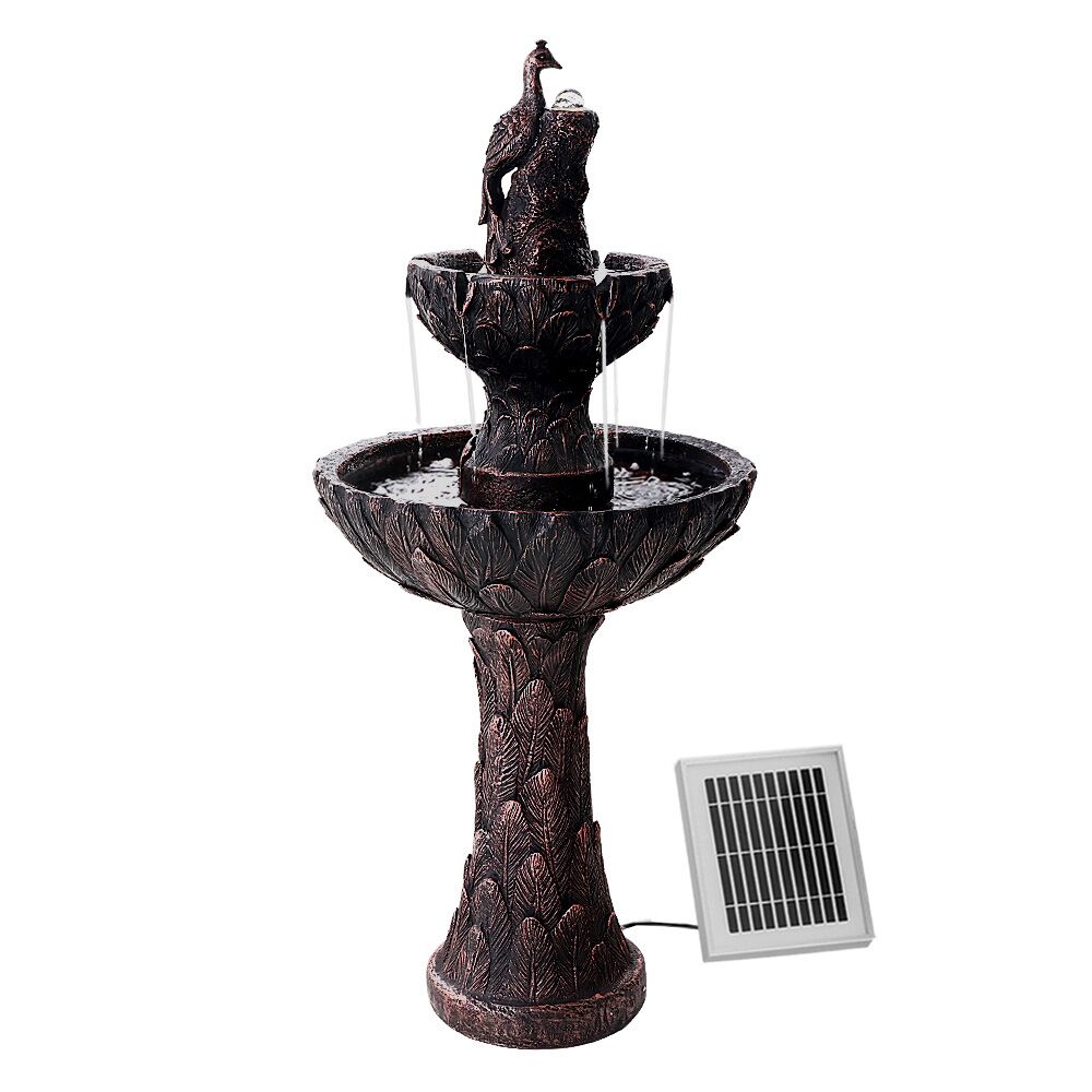 3-Tier Solar Powered Water Fountain - Peacock 106cm