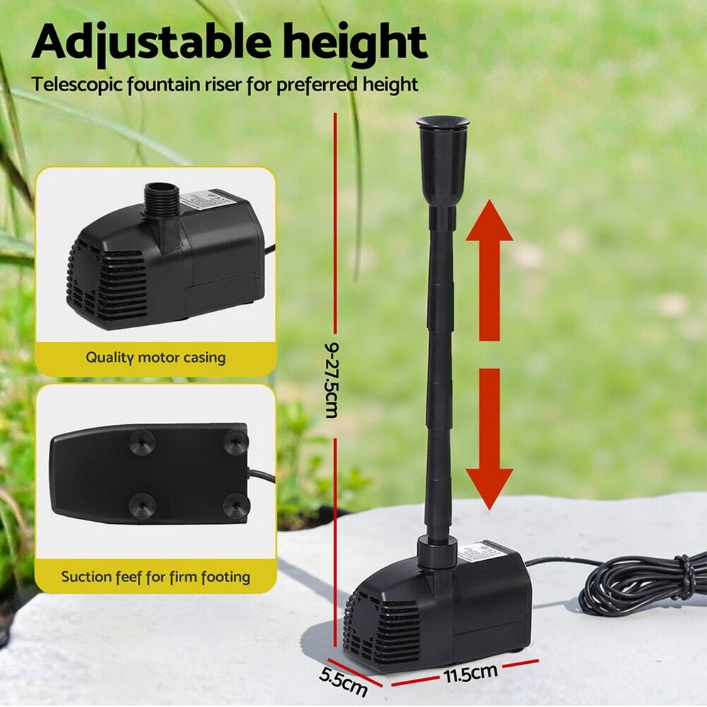 High Flow Solar Pond Pump Submersible Water Fountain Kit with 2 Panels 1600L/H 2.7m Lift - Image 5